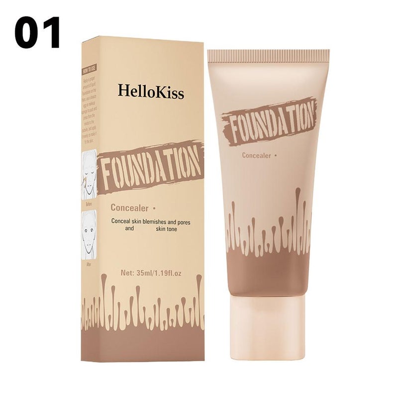 Tube foundation to cover tattoos, acne scars, freckles, dark circles, and even out skin tone; waterproof concealer.